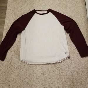 5/$25 Maroon and cream baseball shirt